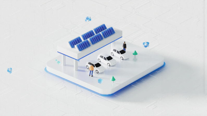 智能差旅系统工作场景图，显示员工在手机端提交出差申请，系统自动匹配最优火车票方案